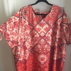 ASOS Curve Geometric Dress Coral Dress Size 24